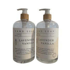Mia & Co. Lavender Vanilla Hand Soap with Coconut Oil Extract, Relaxing, 24 fl oz, Set of 2