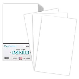 Premium Color Card Stock Paper | 250 Per Pack | Superior Thick 65-lb Cardstock, Perfect for School Supplies, Holiday Crafting, Arts and Crafts | Acid & Lignin Free | Bright White | 8.5 x 14