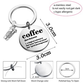 TGBJE Coffee Lovers Gift Coffee Cup Charm Keychain Coffee Junkie Gift Coffee Drinker Keychain Barista Gift Coffee Themed Jewelry (C-coffee honey kc)