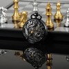 TREEWETO Mechanical Skeleton Pocket Watch Lucky Phoenix & Dragon Hollow
