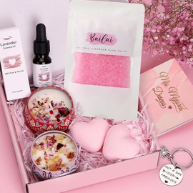 Set de Bao y spa Corporal, Regalos para San Valentin, Velas de Aromaterapia, Crema de Manos, El regalo Perfecto para Amigas, Madres y Hermanas, un Regalo de San Valentn para Novias y Esposas