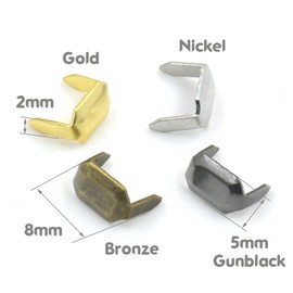 (Nickel) - Bluemoona 100 Pcs - Brass Staple 8mm Leather Belt Loops Fastener Holder DIY Leathercraft Connector Nickel