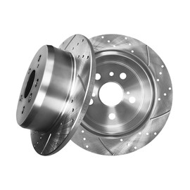 PM Auto Rear 269mm Drilled Slotted Brake Disc Rotors For 2004-2008 Toyota Solara