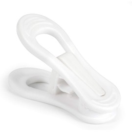 Tinfol White Plastic Hanger Clips, 50 Pack Hanger Clips- Strong Pinch Grip Finger Clips for Plastic Clothes Hangers, Multi-Purpose Hangers Clips