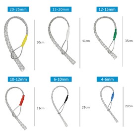 VGongTech Cable Pulling Grip Sock Kit Galvanizing Steel Antislip Pipe Cable Wire Pulling Grips Lassos Set Flexible Eye Mesh Rope Green