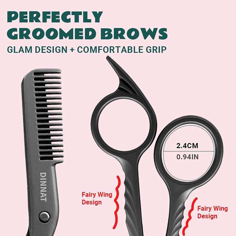 Eyebrow Trimming Scissors with Combs, Eyebrow Cutter Hair Removal Eyebrow