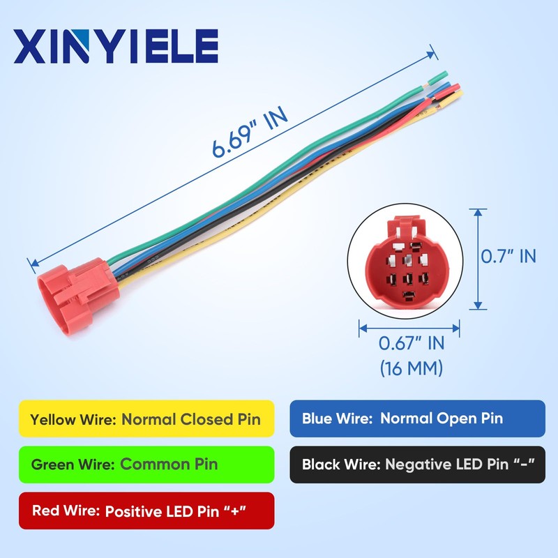 XINYIELE 16MM Latching 12V Push Button Switch On Off,Waterproof with