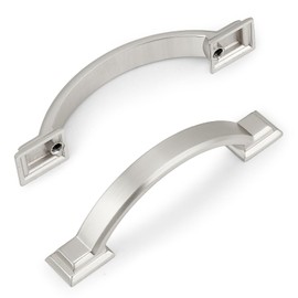 Probrico 10 Pack 3 Inch Hole Center(76mm) Brushed Satin Nickel Kitchen Cabinet Handles,Cupboard Cabinet Pulls for Dresser Drawer Doors