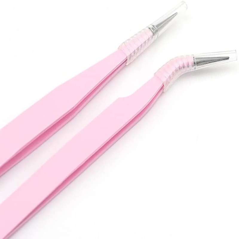 LUYING Lashes Pink Straight Stainless Steel Fine Work False Eyelashes