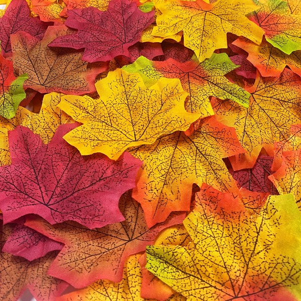 AinDen Artificial Maple Leaves for Fall Decorations, Faux Fall Leaves