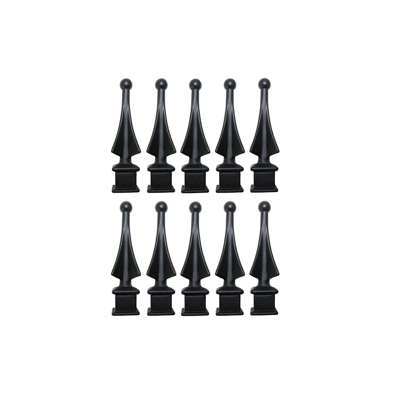 1/2" Black Plastic Four-Sided Spire Wing Tip Finial Fence Topper
