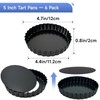 Urxirha 6 Pack Fluted Tart Pans 5 Inch with Removable