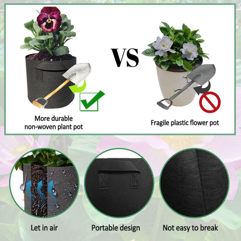 8Pack Lily Plant Pots for Pond, Thickened Nonwoven Plant Fabric
