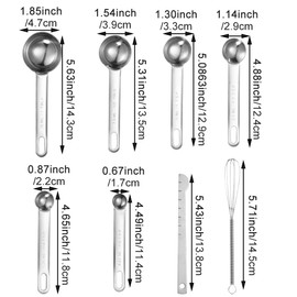 8 PCS Measuring Spoons, Dry and Liquid Ingredients, Durable and Dishwasher Safe - Premium Stainless Steel Measuring Spoons for Cooking and Baking