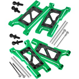 RcarmubWow RC Suspension Arms Upgrades Part for 1/18 LaTrax Teton,LaTrax Desert Prerunner,Alloy Aluminum Front & Rear A Arms Hops Up,4PCS,Green