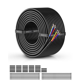 16 Gauge Wire 4 Conductor Electrical Wire, 16 AWG Wire Stranded PVC Cord, 12V Low Voltage/Tinned Copper/Flexible/16/4 Wire for Automotive Wire LED Strips Lamp Lighting Marine (50FT-15.24M)