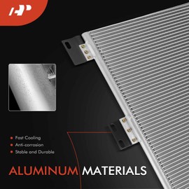 A-Premium Condenser Replacement for International 4000 Series 1990-1993 7100 1990-1993 8000 Series 1000A 1000B A/C, 3.9L 4.3L 5.0L 5.6L 7.3L 10.0L 14.0L, without Receiver Drier, with Bracket