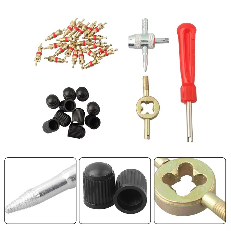Schrader Valve Core Service Kit for Tire Maintenance – 33-Piece