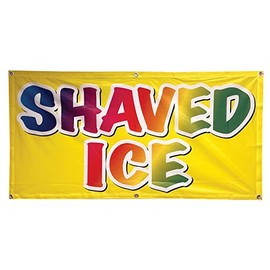 4 Less Co 2x4 Feet SHAVED ICE Banner Sign With Grommet Polyester Fabric - yb