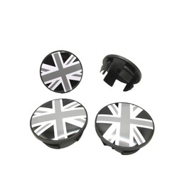 ATEX Black Union Jack Wheel Hub Center Cover Kit for Cooper MK2 (54 mm) (Replacement)