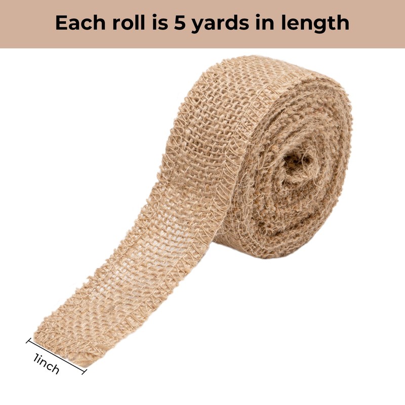 Burlap Fabric Roll - 10 Yards Natural Jute Fabric Ribbon