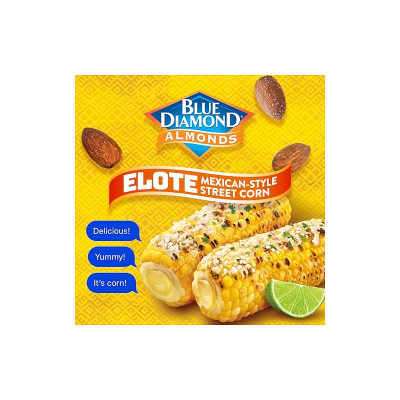 Blue Diamond Almonds, BOLD Elote Flavored Snack Nuts, Shareable Size,