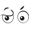 DECALS OF AMERICA Googly Eyes Frustrated Vinyl Decal 6 inches wide
