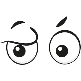 DECALS OF AMERICA Googly Eyes Frustrated Vinyl Decal 6 inches wide
