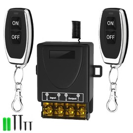 120V Remote Control Switch Wireless,AC 110V-240V 30A RF Relay Switch Kit for Garage Doors,Motors,Pumps,Roller Shutters,Lights - 328ft Long Range