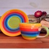 Buddha-Buddha Hand Painted Rainbow Coffee Cup and Saucer