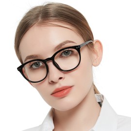 MARE AZZURO Reading Glasses Women Round Reader 0 1.0 1.25 1.5 1.75 2.0 2.25 2.5 2.75 3.0 3.5 4.0 5.0 6.0 (Black 150)