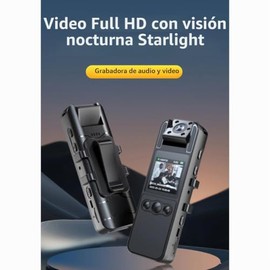 Yoidesu Grabadora de Video Clip para Espalda 1.3" Pantalla a Color Tipo C 670mAh 1920x1080 Lente Giratorio 180° Visión Nocturna Infrarroja Cámara HD p