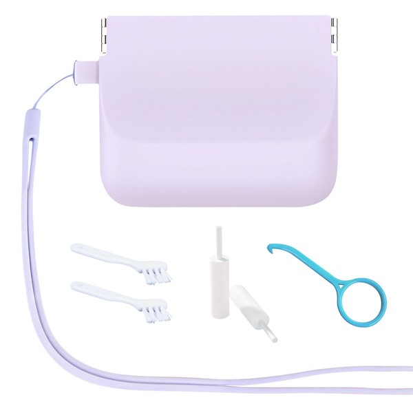 Silicone Retainer Case with Lanyard, Slim Partial Denture Case Container With