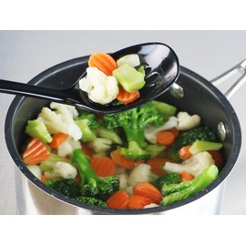 Reston Lloyd Melamine Slotted Spoon Kitchen Utensil, Premium Quality Utensil with Heat Resistant Ergonomic Handle, Durable BPA-Free Plastic, 11.5 inch long, Set of 6, Black