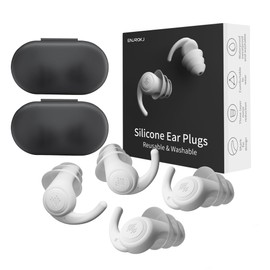 ENJROKJ Ear Plugs for Noise Cancelling,Soft Comfortable Silicone Sound Blocking Earplugs, Reusable Washable Earplugs for Work, Shooting, Study, Snoring, Sleeping and Concerts 2 Pairs/Box