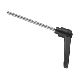 sourcing map Adjustable Clamping Lever Handle M5 x 70mm Metric 304 Stainless Steel Male Threaded Stud Hand Knobs Push Button Ratchet Rotating Screw Handles Bolts with Locking Lever Black