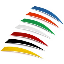 ZZYB 50pcs Arrow Turkey Feathers Archery Arrow Fletches 4 inch 5inch Natural Feather Fletching Right Wing for DIY Carbon Arrows (Red, 4inch)