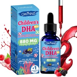 Gwynne Dha Xtra Gotas 60ml,berry Punch Para Niños - 880 Mg Total Omega-3 Con Epa Y Dha - Función Cognitiva E Inmune, Aprendizaje,desarrollo Social,48 Porciones