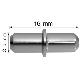 LouMaxx Shelf Support 5 mm Pack of 20 with Ring for Drilling - Shelf Holder - Shelf Support - Board Holder - Shelf Holder - Shelf Support 5 mm Made of Solid Steel, Nickel-Plated