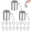 3 Pcs Stainless Steel Powder Shaker,Coffee Cocoa Seasoning Shaker Dispenser