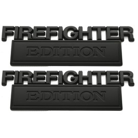 2pcs Big Size Firefighter Edition Emblem, Firefighter Edition Decal Car Badge for Pickup Truck Car Truck Motorcycle F150 F250 F350 (Black)