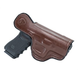 Maxx Carry IWB Leather Holster for Glock 19 Gen 5, 20, 21, 30/S, 45 | S&W SD9VE | CZ P01, P07, P09, P10C, 75 | Sig Sauer P226, P229, P320 | Springfield XD 4 Service, XDM, Brown, Left Hand Draw