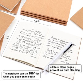 feela 170 Pack Blank Kraft Notebooks, Unlined Sketchbook Mini Cute Note Pad for Drawing Writing, Journal Bulk For Kids Students Office School Supplies, A6, 48 Pages, 4.25” X 5.5”, Brown