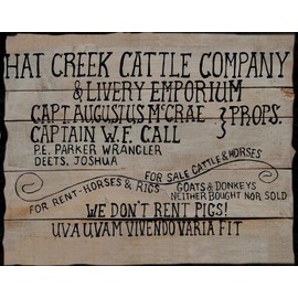 Metal Poster Plaque Lonesome Dove Metal Tin Signs Hat Creek Cattle Company We Don't Rent Pigs Wall Decor Tin Sign Poster Vintage Metal Signs for Bar Music Club Man Cave Room Wall Decor 5.5x8 Inch