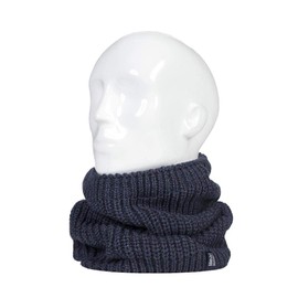 HEAT HOLDERS - Mens Thick Winter Warm Fleece Lined Chunky Knit Thermal Neck Warmer (One Size, Navy (Larvic))