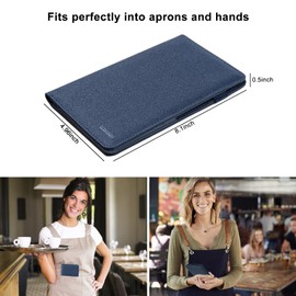 EcoVision Server Book for Waitress/Waiter Book, Premium Pu Leather Waitress Book with Money Zipper Pocket, Fits in Server Apron and Holds Receipts, Pocket Money, and Guest Check for Restaurants