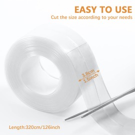 3 Packs Clear Caulk Tape Strip, Waterproof Self Adhesive Transparent Bathtub Sealant Tape, Caulk Tape Oil-Prooffor for Kitchen, Bathroom, Floor Wall Edge Protector (10.5FT x 1.5IN)