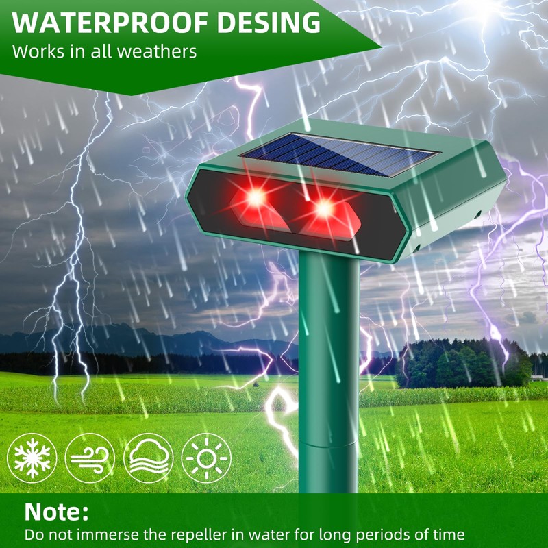 2025 Solar Nocturnal Animal Repeller Deer Repellent Outdoor with Red