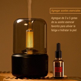 GUOJIAN Difusor ultrasónico de Aceite Esencial para aromaterapia，difusores para aceites Esenciales para el hogar y la Oficina，Difusor de Aire con luz de Vela romántica de 120 ml