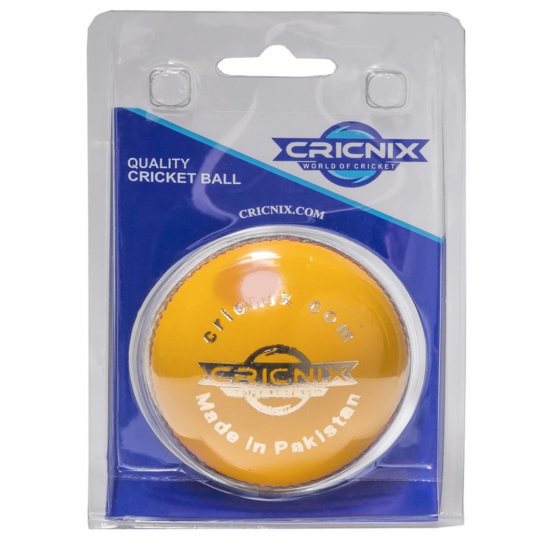 Cricnix Cricket Ball Bionic Indoor Leather Yellow Balls 110g (3-Pack)